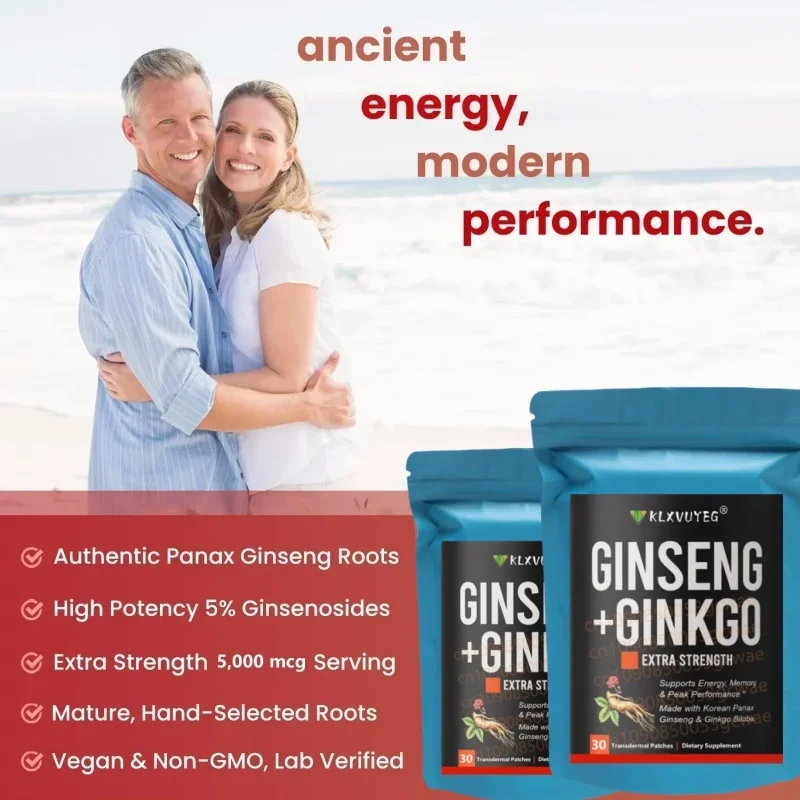 Korean Korean Red Ginseng and Ginkgo Biloba Complex Transdermal Patches For Premium Energy & Immune Support