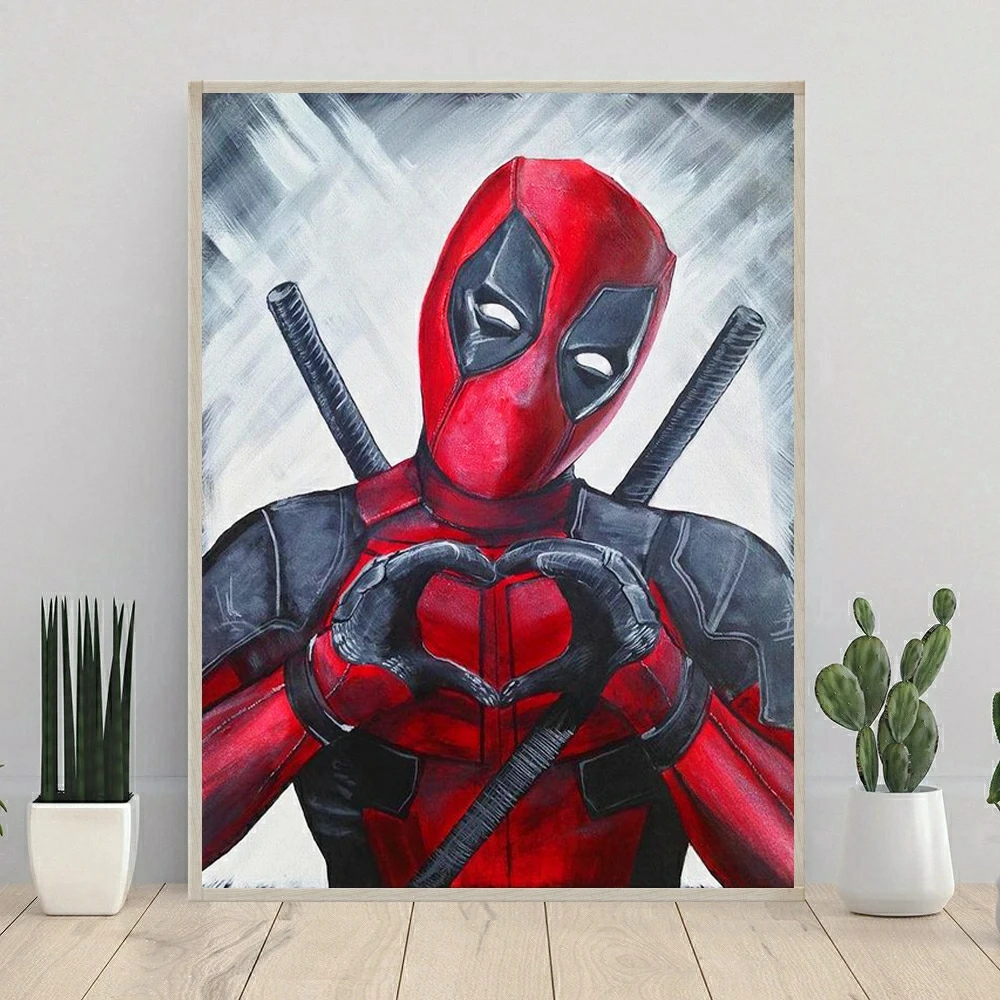 5D DIY Diamond Painting Deadpool Full Round Diamond Mosaic Marvel Home Decor Perfect Gift