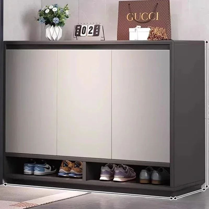 Mueble para zapatos ultrafino para recibidor, mueble de madera para guardar zapatillas, mueble para zapatos que ahorra espacio, muebles de lujo nórdicos para entrada
