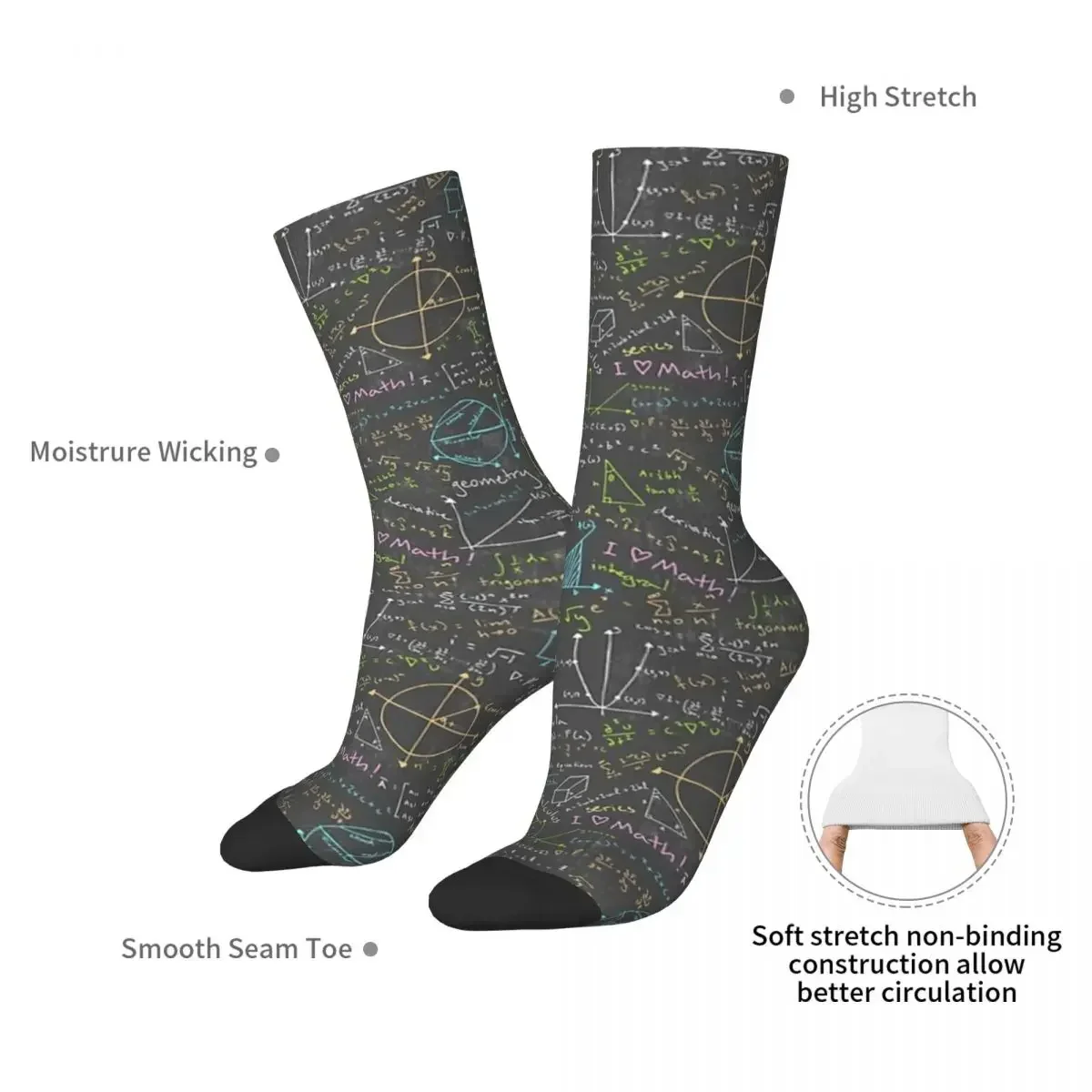 Math Lessons Socks Harajuku High Quality Stockings All Season Long Socks Accessories for Unisex Birthday Present