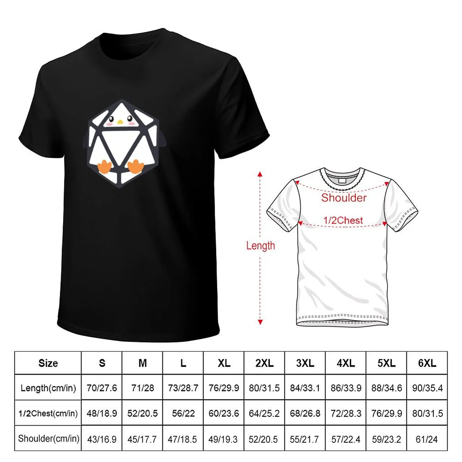 Polyhedral 20 Sided Dice Penguin - Tabletop RPG and Animal Lovers Mashup T-Shirt Breathable Mesh Panel T-Shirt