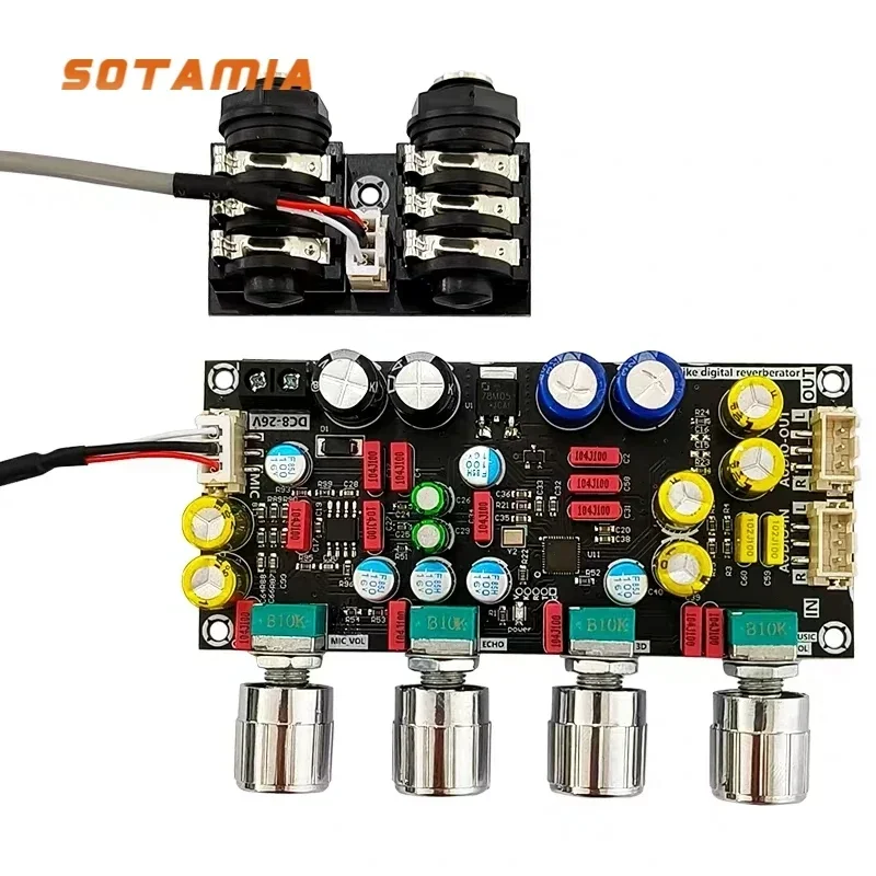 SOTAMIA Digital DSP Microphone Preamplifier Mixing ECHO 3D Adjustment Hifi Fever Device MIC Preamp Home Theater Karaoke Reverb
