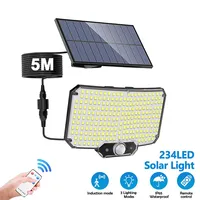 234 LED Solar Flood Lights with Motion Sensor & Remote 3 Modes Waterproof Security Split Outdoor Lighting for Garden Yard Garage