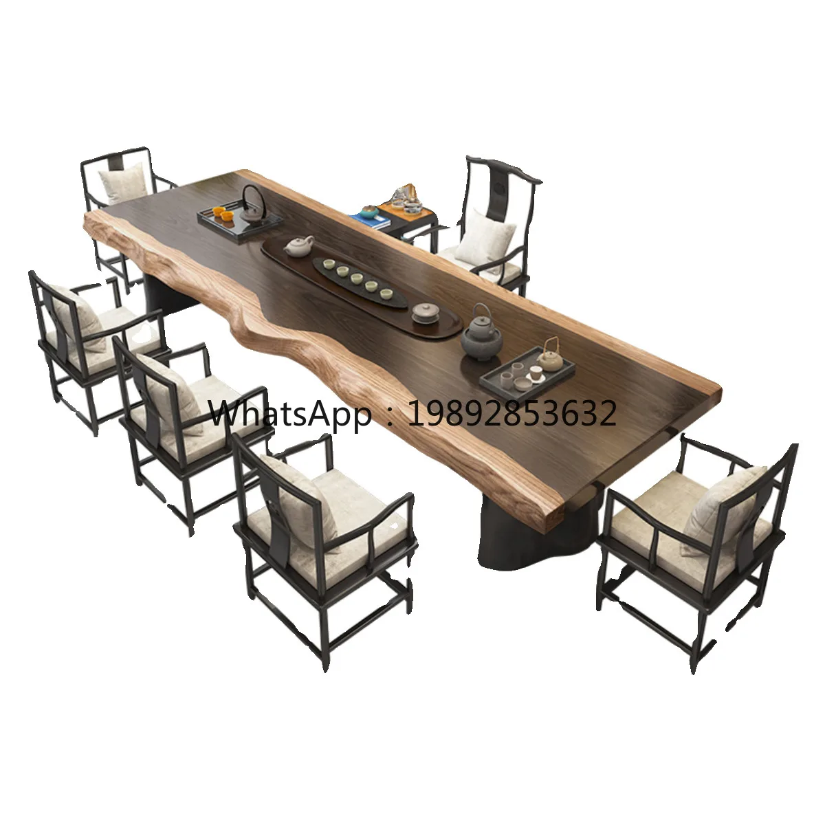 YFY New Chinese Style Tea Table Office Reception Simple Solid Wood Tea Table Tea Desk