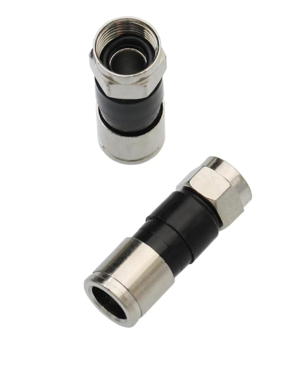 50Pcs RG6 Compression connectors F Type Coaxial Cable Compression connectors,Water Tight O Ring for Universal Cable TV Connector