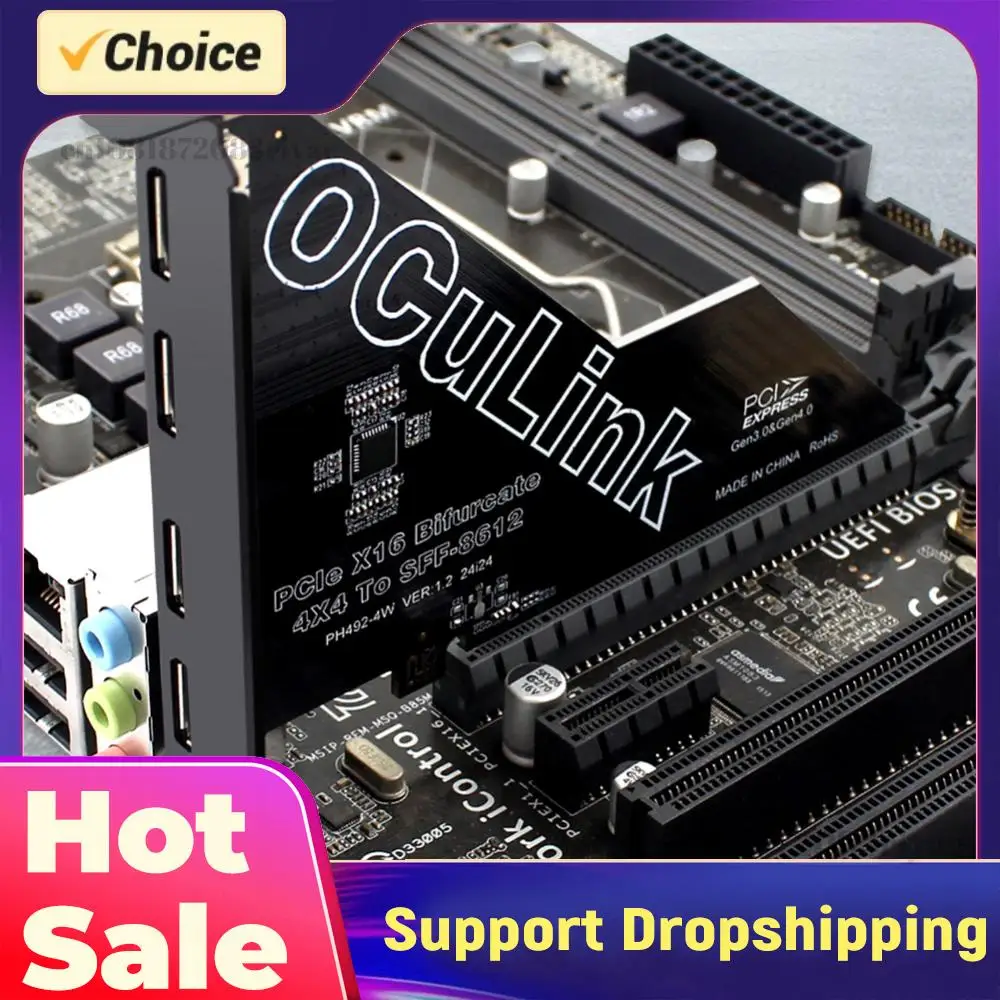 

Адаптерная карта PCIe X16 для SFF 8611 и 8612, PCIe X16 SSD для U.2 OCUlink SFF-8612, адаптерная карта PCle4.0 для OS/Windows/Linux