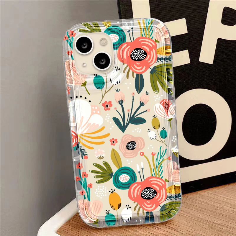 Flower Phone Cases For iPhone 13 Case iPhone 16 Pro Max 15 11 14 13 12 XR X XS 7 8 Plus SE 2022 2020 Carcasa Soft Silicone Cover