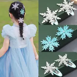 Princess Snowflake Girls Lovely Hairpins Children Headwear Clips Hairgrip Hair Hair Accessories New 2024 Barrettes D4e5