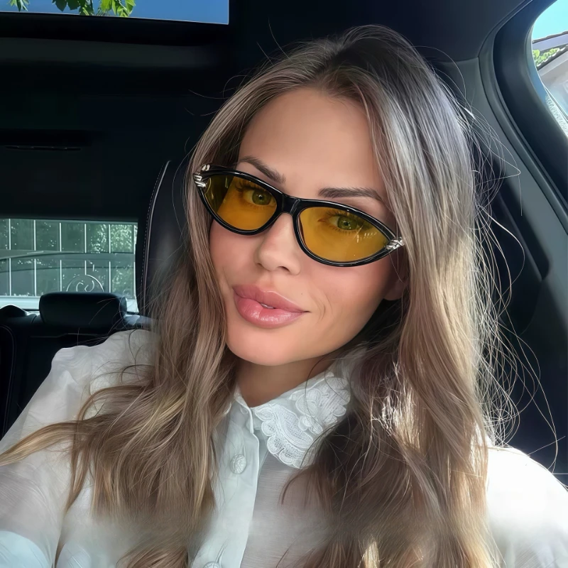 

Модные солнцезащитные очки «кошачий глаз» с узлом, овальные, в европейском и американском стиле, для велоспорта, для путешествий, для мужчин, для вождения