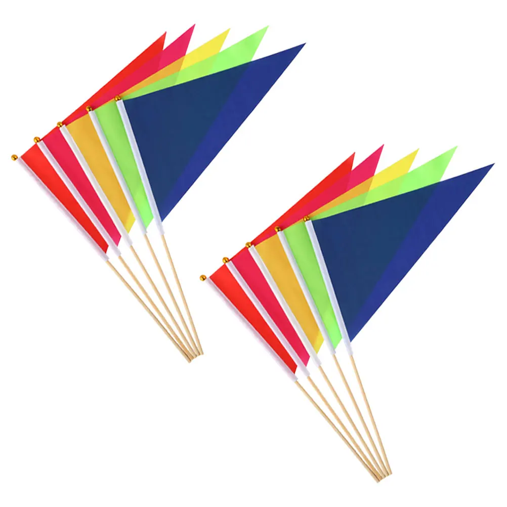 

10pcs Marker Construction Marking Flags Sturdy Bamboo Polyester Bright Color Garden Yard Lawn Sewer Camping Tent Dog Poop Flags