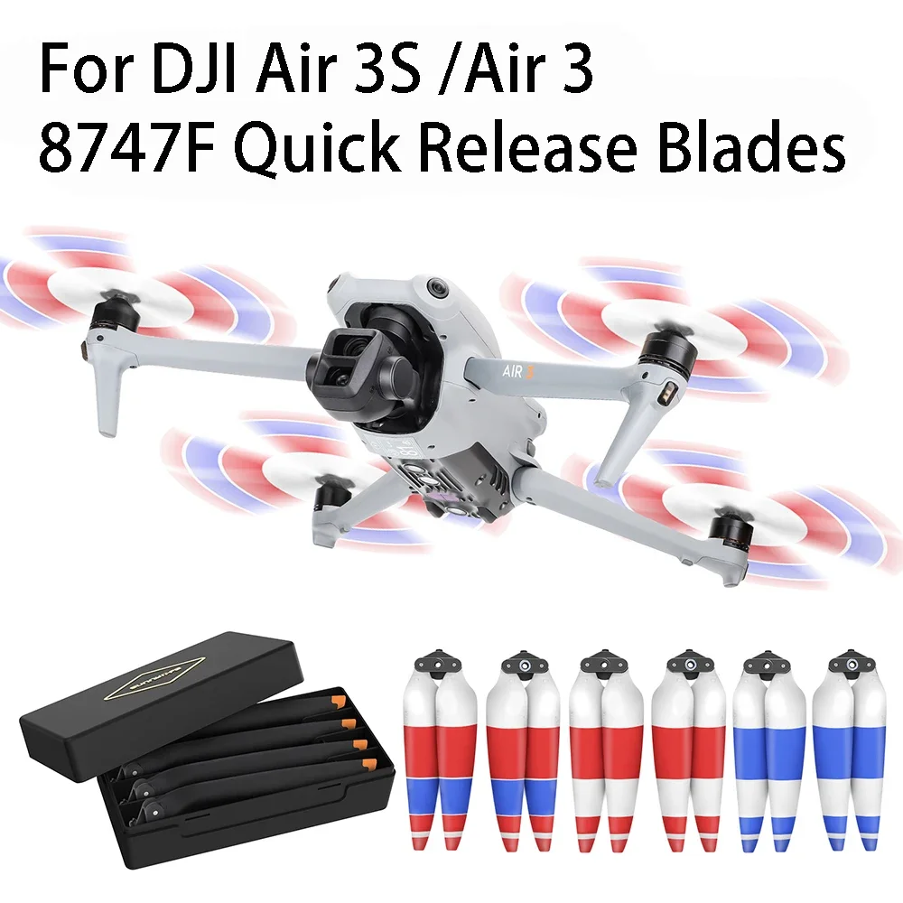 For DJI Air 3S Propeller For DJI Air 3S /Air 3 Silent Noise Reduction Color Paddles For Air 3S Fittings Storing Protective Case