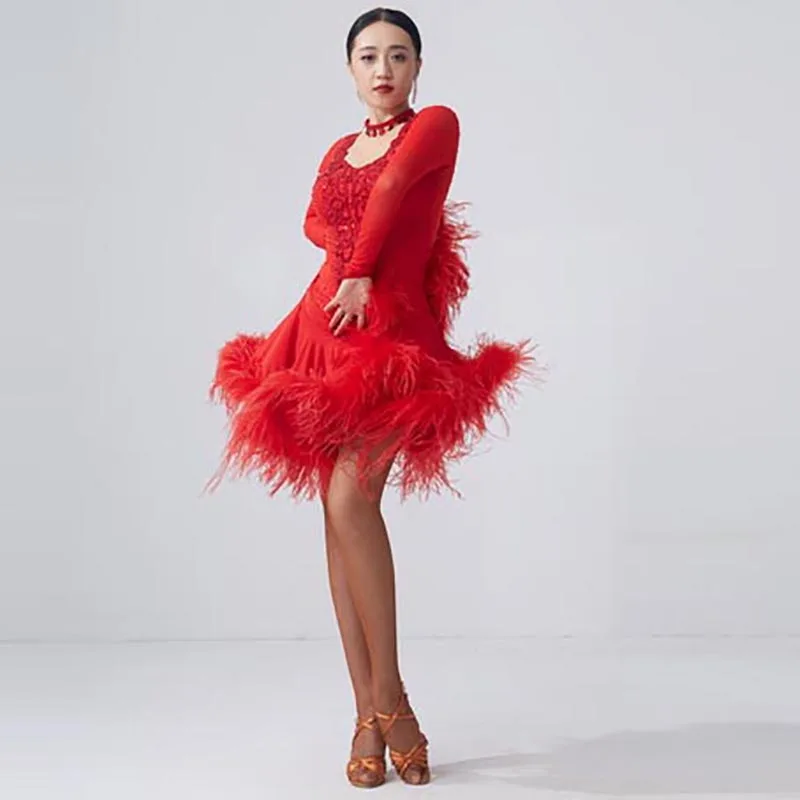 L-2083 Best selling Latin dance dress new national standard competition Latin dresses for women