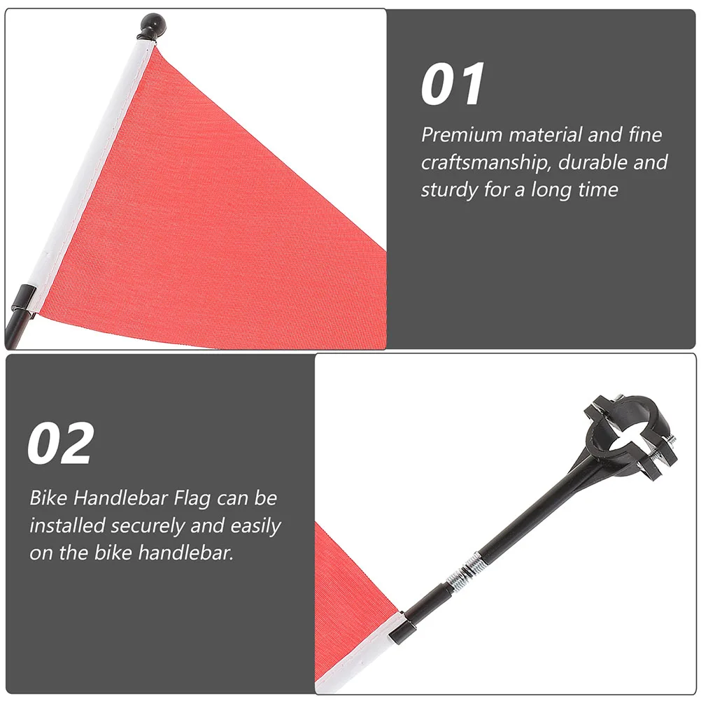 

4 Sets Bicycle Flags Bike Safety Accessories Durable Polyester Metal Handlebar Banner Windproof Easy Install Cycling for Scooter
