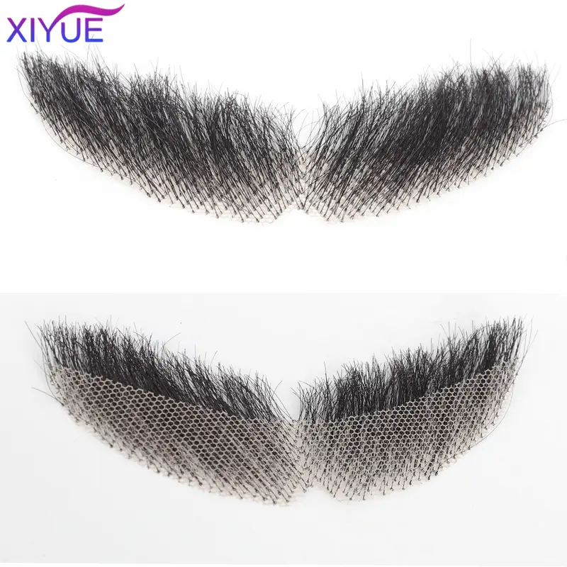 XIYUE synthetic Lace Beard Fake Moustache For Men Mustache Hand Made By Real Hair Cosplay Synthetic Lace Invisible Beards - Image 14