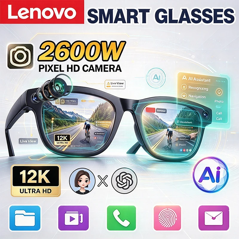 Smart Glasses Lens - Lenovo 2600W Smart AI-Brille 12KHD Übersetzung