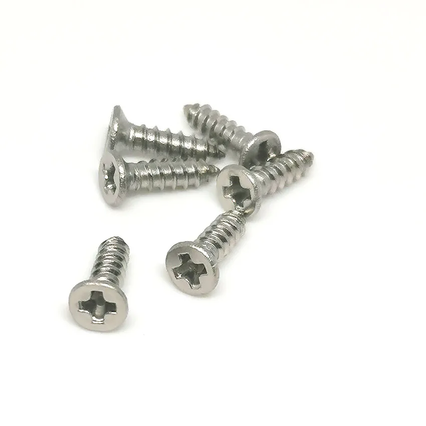 50/100 Uds M2 304 Acero inoxidable ultrafino Cruz Phillips Ultra fino bajo cabeza de oblea plana tornillo de madera autorroscante
