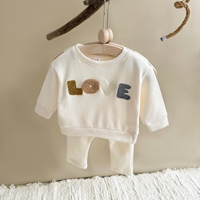 2024 Newborn Baby Boys Clothing Girls Toddler Sweatshirt Letter Long Sleeve+Pants 2PCS Children Set Spring Autumn