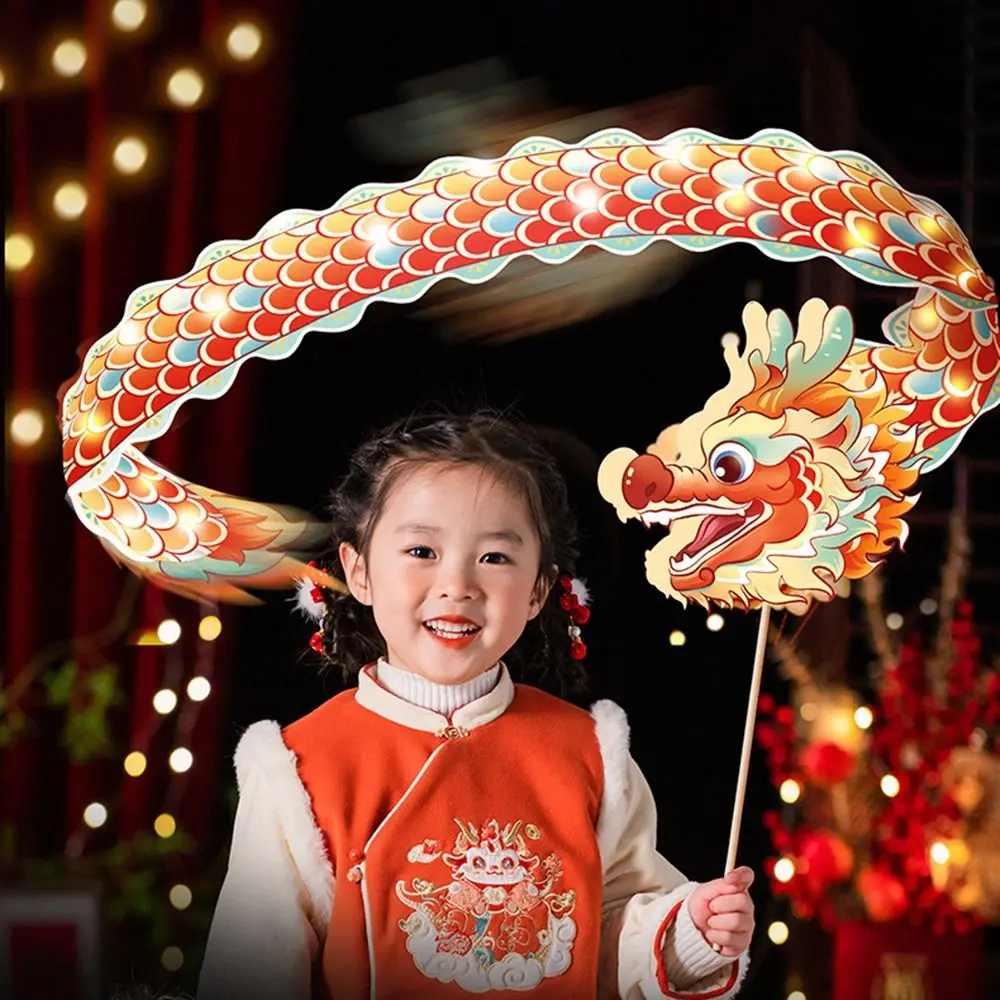 Luminous Toys Mid-Autumn Dragon Dance Lantern DIY Craft Creativity Chinese Style Dragon Lamp Portable Handmade