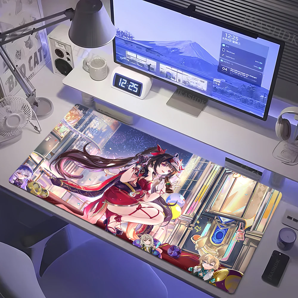 

Honkai Star Rail Mouse Pad Kafka Silver Wolf Sparkle Large Mousepad Laptop Non-slip Office Desk Mat XL 90x40cm Kawaii Anime Mats