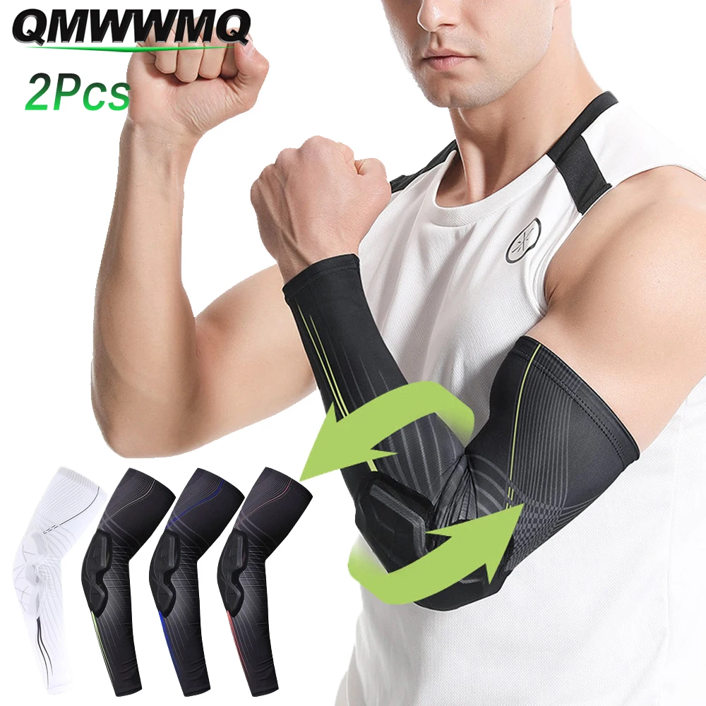 2Pcs Elbow Pads with Padded Compression Shield Shape Arm Sleeves for Protection - Suitable for Basketball, Volleyball, Football