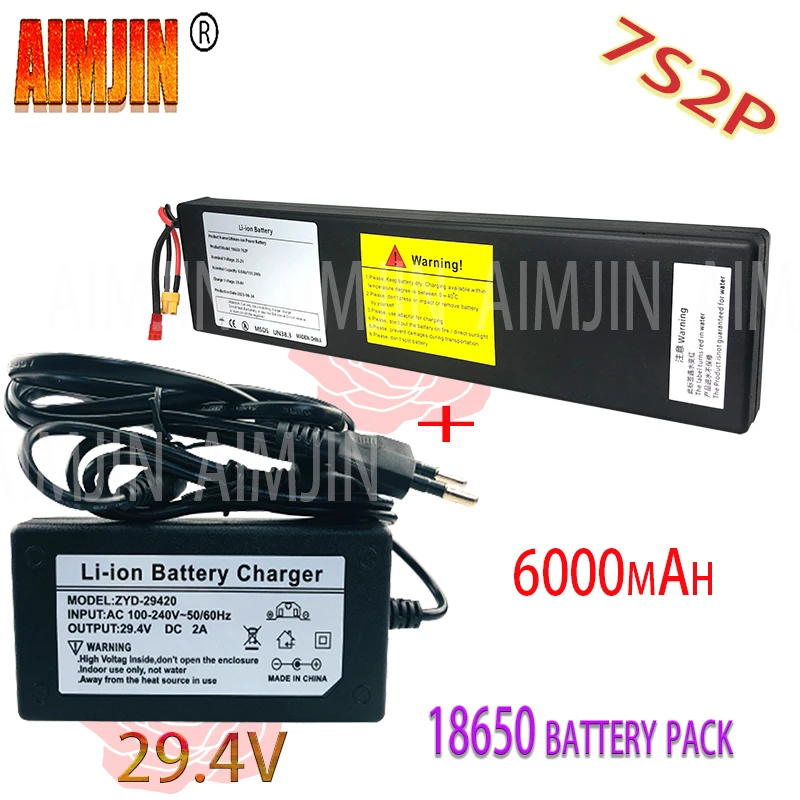 7s2p 29.4V 6000mAh 18650 Battery Lithium Ion Battery For transportation equipment Outdoor Power Supplies etc