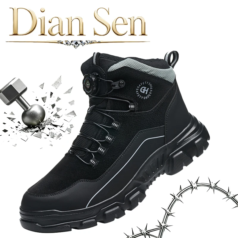 Waterproof Slip Resistant Boots Men Steel Toe Work Boots Indestructible Anti-smash Safety Boots Anti-Hot Welders Protective Shoe