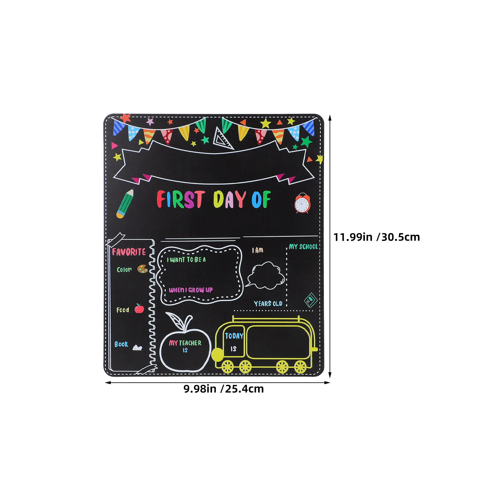 2 Pcs First Day Board Double Sided Chalkboard Elementary Supplies Prop Photo Back School Sign