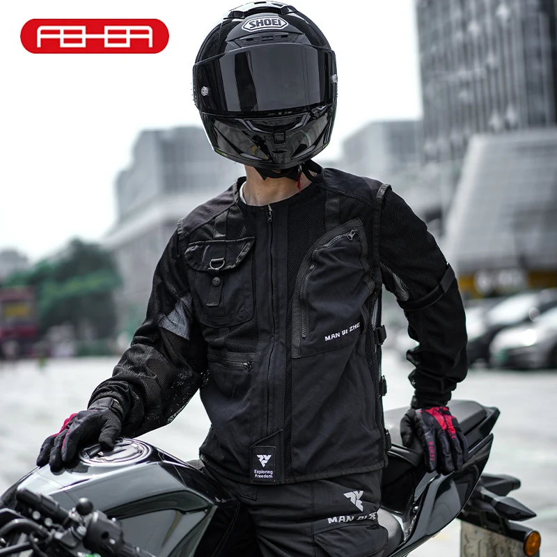 

FEHER MQZ Series Motorcycle Mesh Jackets for Men Summer Reflective Design Breathable and Comfortable for Outdoor Riding Travel