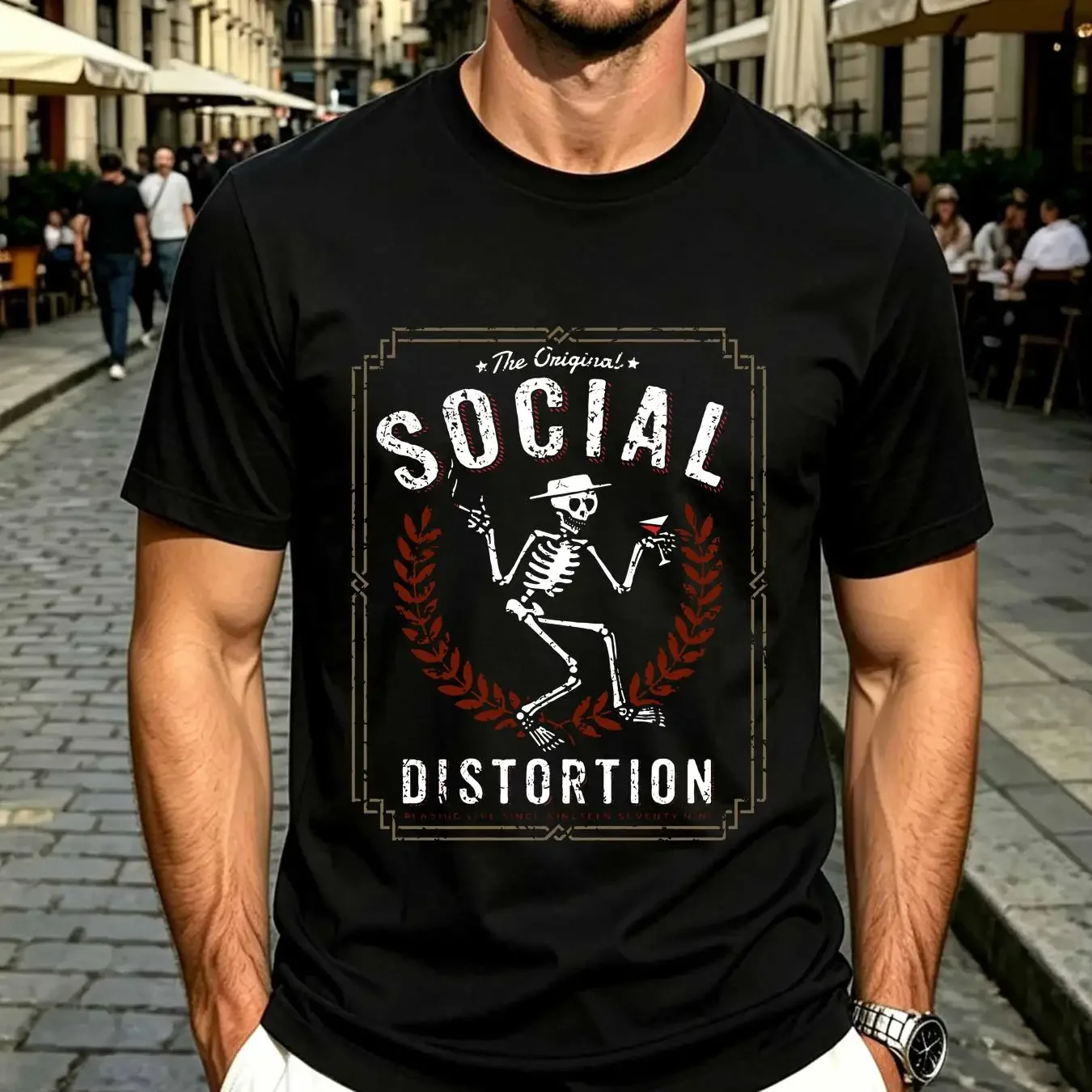 washed T Shirt Vintage Social Distortion Design For Fans Lover Large Capacity Backpack Print Backpacks vintage Washed