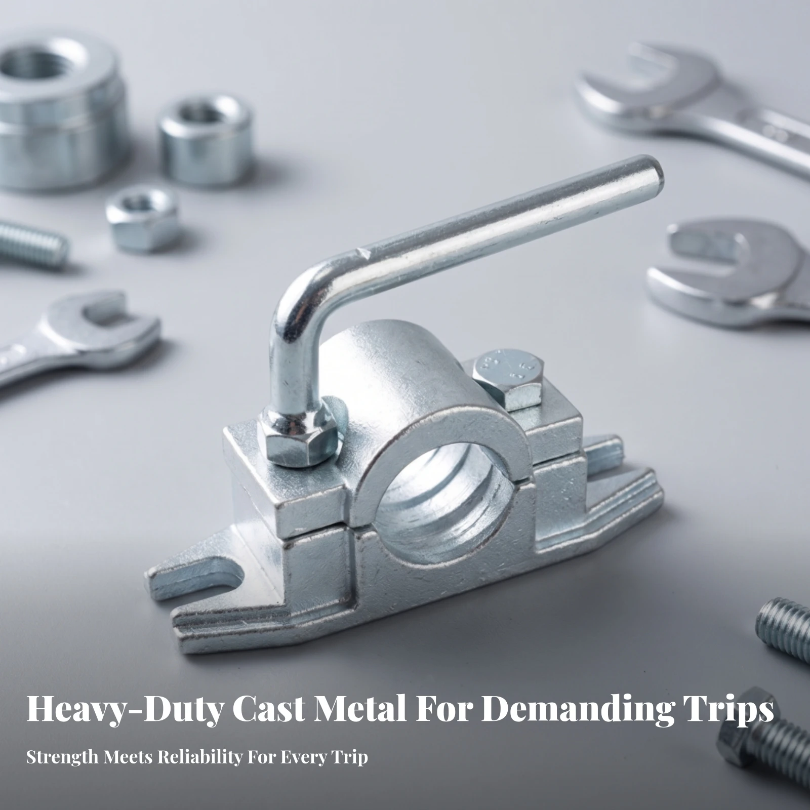 Trailer Support Clamp with L-Handle High-Strength Trailer Wheel Clamp Hardware Galvanized Flexible for RV Owners, Trailers, RVs