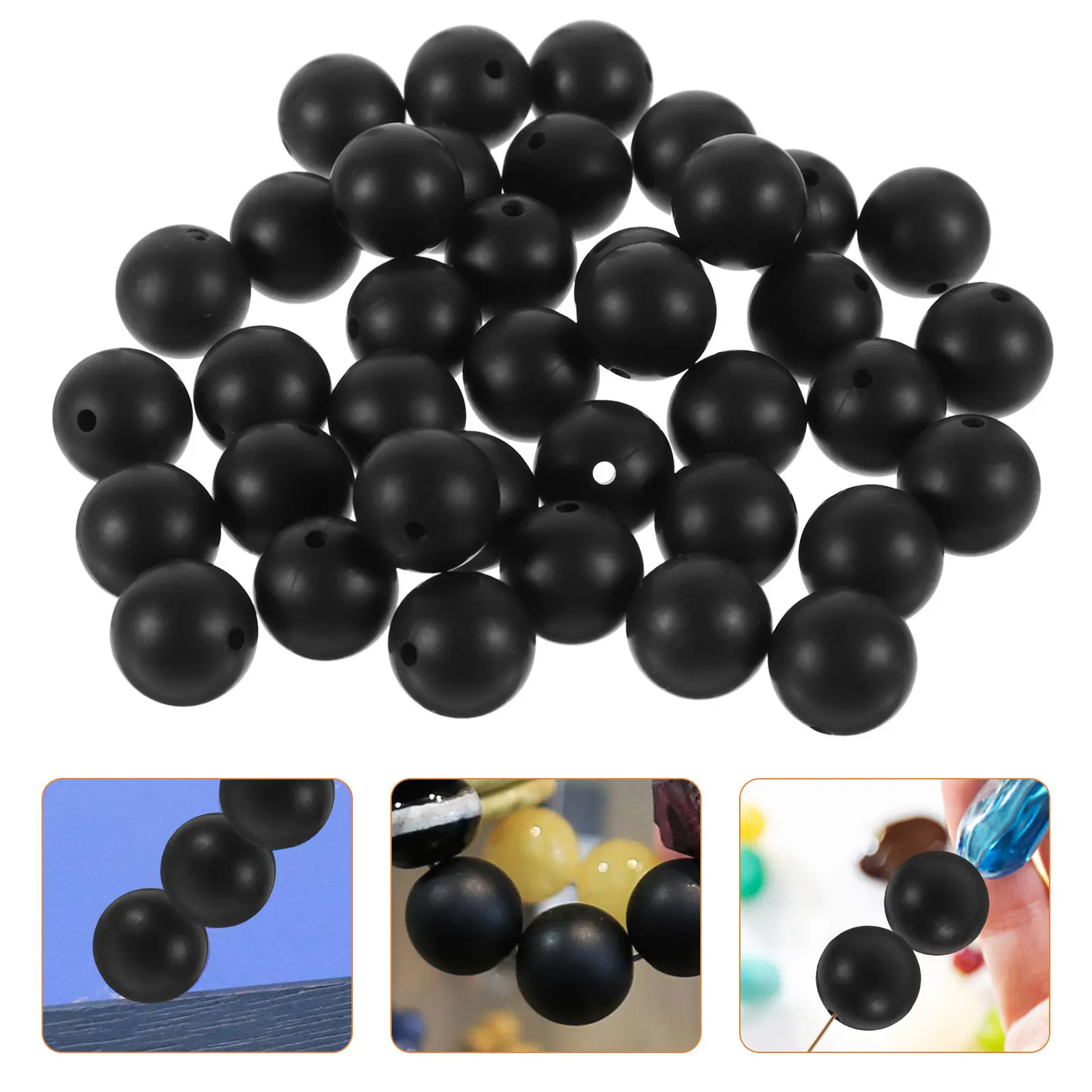 

105pcs Silicone Round Loose For Keychain Making Beads For Diy Bracelet Jewelry Craft Teething Chewing Necklace Spacer Beads