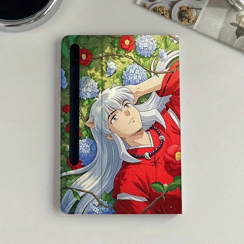 إينوياشا الفن شعبية أنيمي لسامسونج غالاكسي تاب S9 S10 S6 S7 S8 FE زائد لايت بوصة غطاء قابل للطي اللوحي