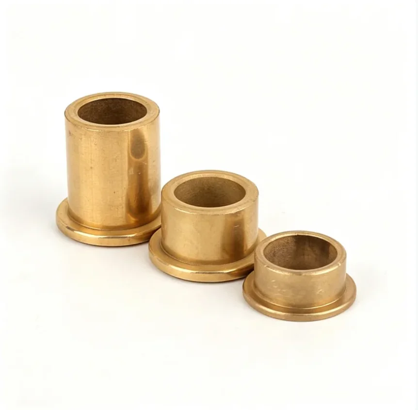 ID16 18 20 25 30mm Step Rim Flanged Sintered Bronze Bushing Powder Metallurgy Oil Impregnated Plain Sleeve Bearing Wear Resistan