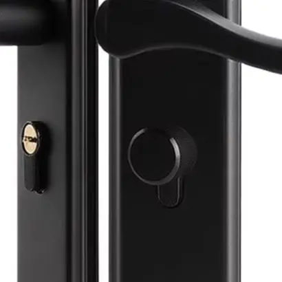Zinc Alloy Storm Door Handle Replacement Featuring Matte Black Finish and Solid Brass Lock Cylinder for Broad Door Compatibility