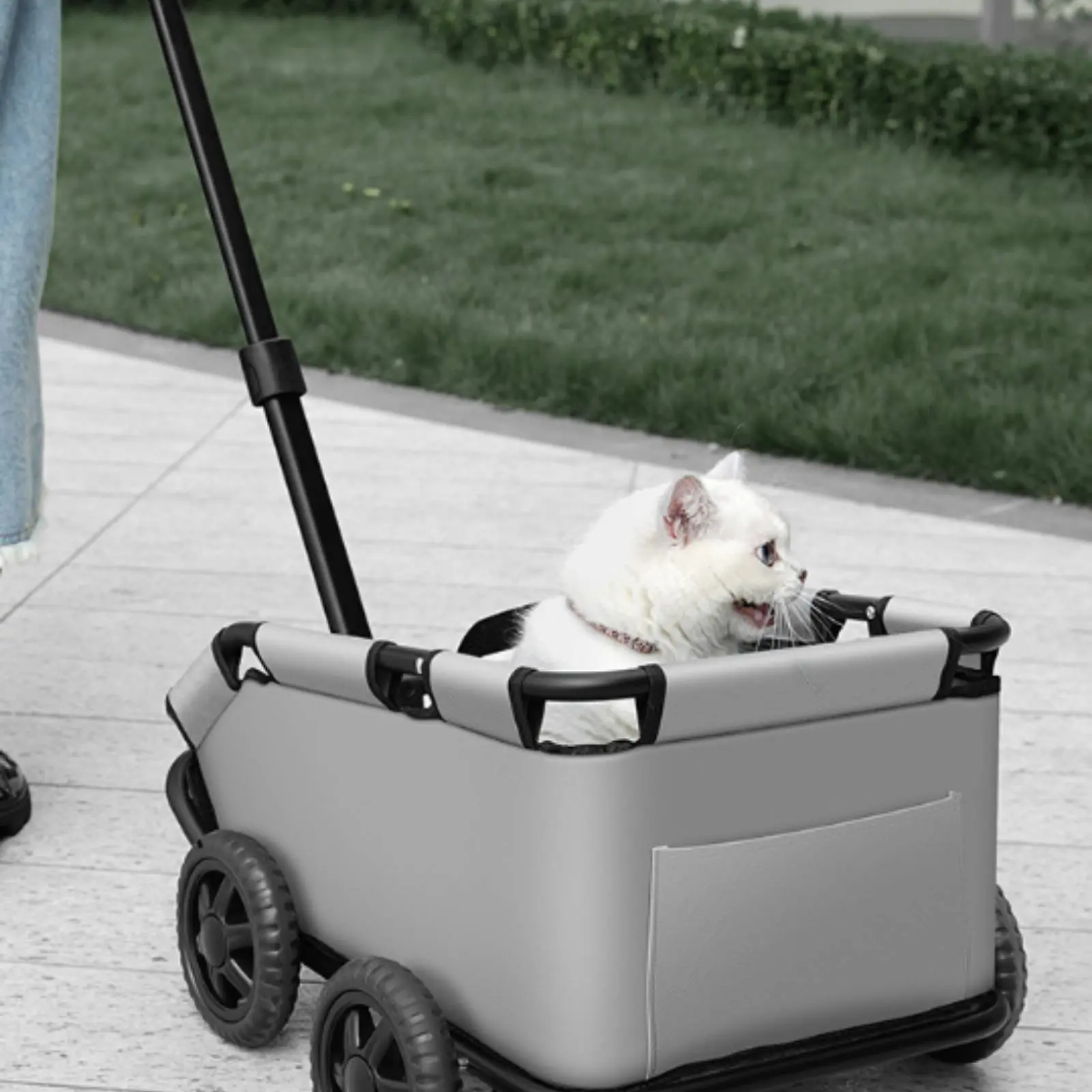 

Foldable Pet Stroller Lightweight 4 Wheel Pet Stroller Pet Gear Portable 360 Degree Swivel Front Wheels for Small Pets