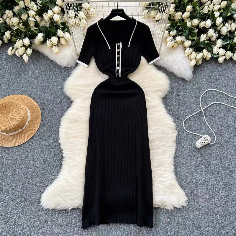 Spring and Summer New Gentle Wind Polo Collar Polo Collar Dress Casual Holiday Dress