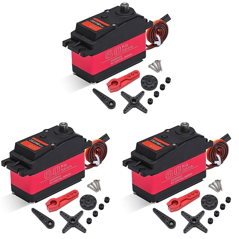 YSUN-3X Hoog koppel Waterdicht 60 kg 180 °   DS5160 Metal Gear Digitale Servo Voor RC Robot Auto 1/6 Axiale SCX6 1/5 Redcat HPI Baja