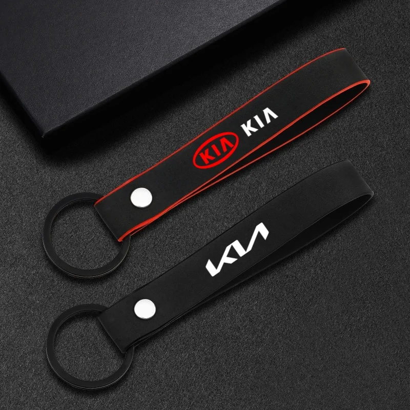 For KIA Sportage Rio Ceed Picanto K5 K9 Sorento Car Suede Keychain Fashion Keyring Metal Alloy Car Badge Key Chain Accessories