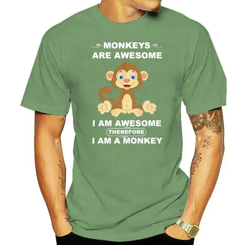 Monkeys Are Awesome - I Am Therefore A Monkey Popular Tagless Tee T-ShirtPrint T shirt Men