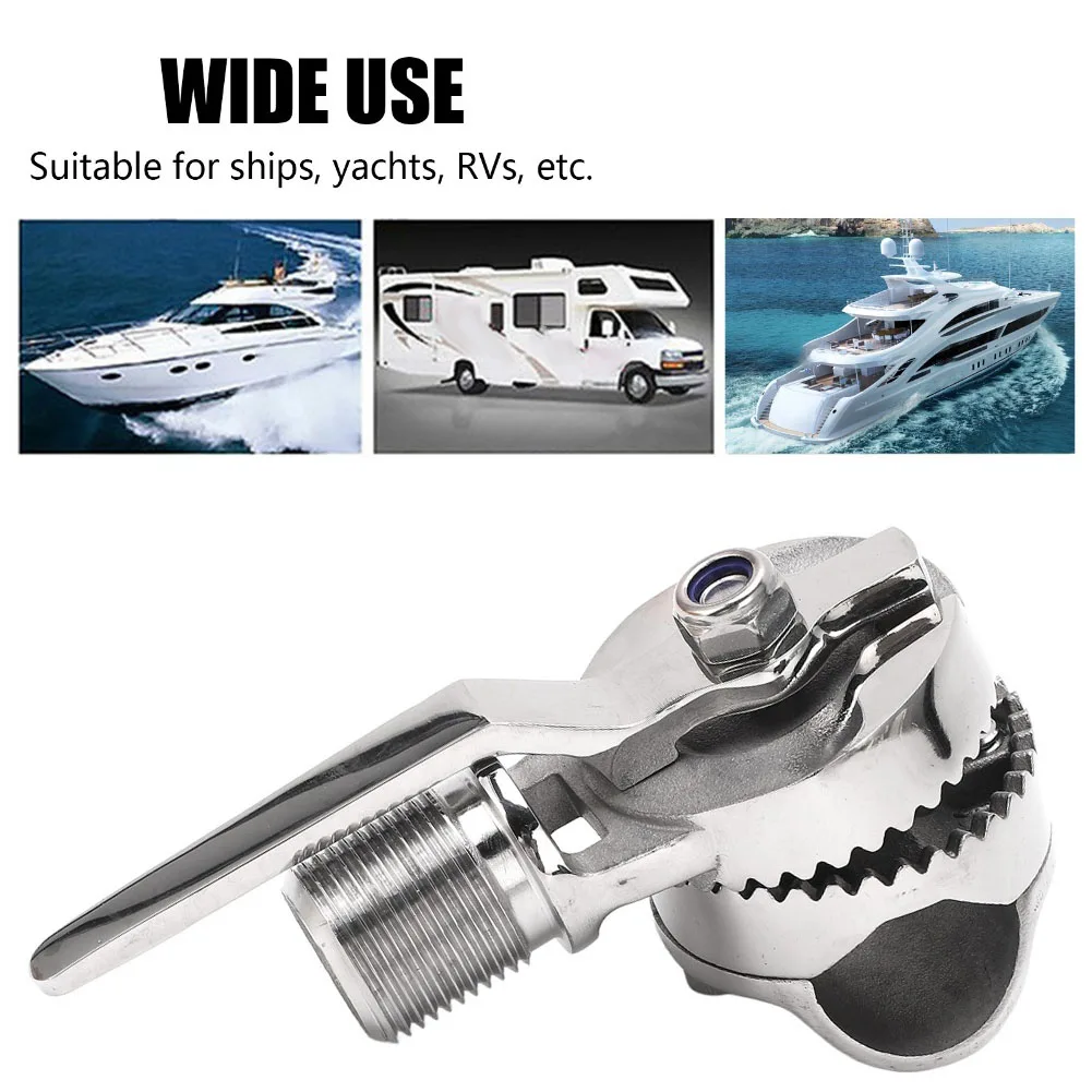 Marine VHF Antenna Mount Adjustable Ratchet Bracket 316 Stainless Steel For 7/8-1 Inch Rail Boat Yacht RV