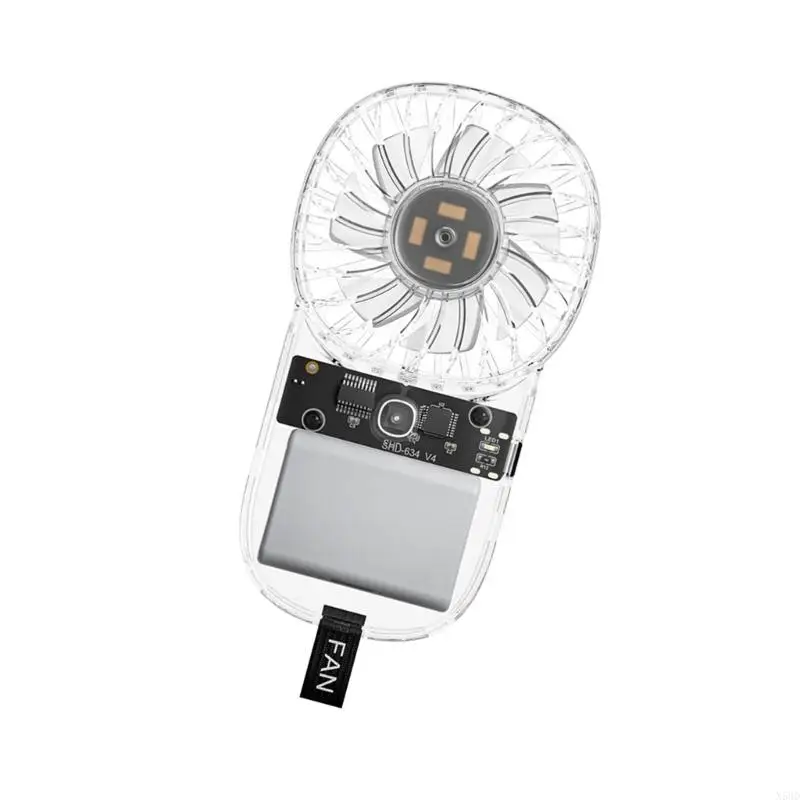 Mini Transparent Handheld Fan Adjustable 3 Speed 1200mAh USB Rechargeable Battery for Travel Outdoor Camping N58D
