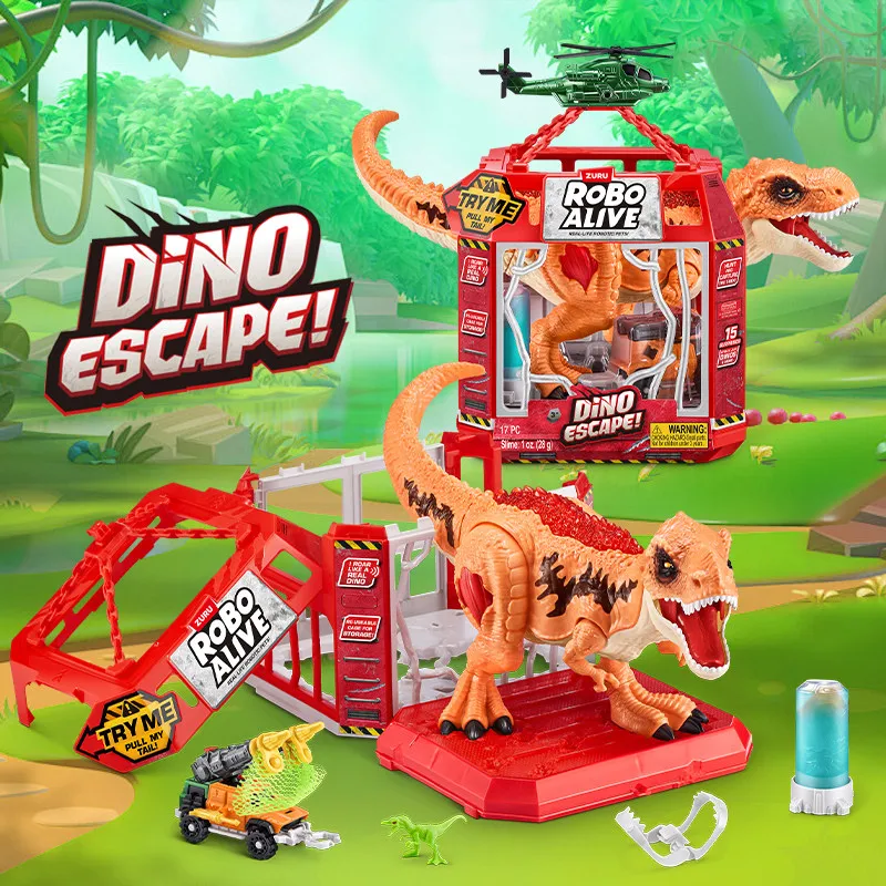 Jouet d'action authentique et officiel Zuru Robo Alive Dino Escape T-Rex Hunting, figurine articulée, modèle décoratif, cadeau d'anniversaire pour enfants