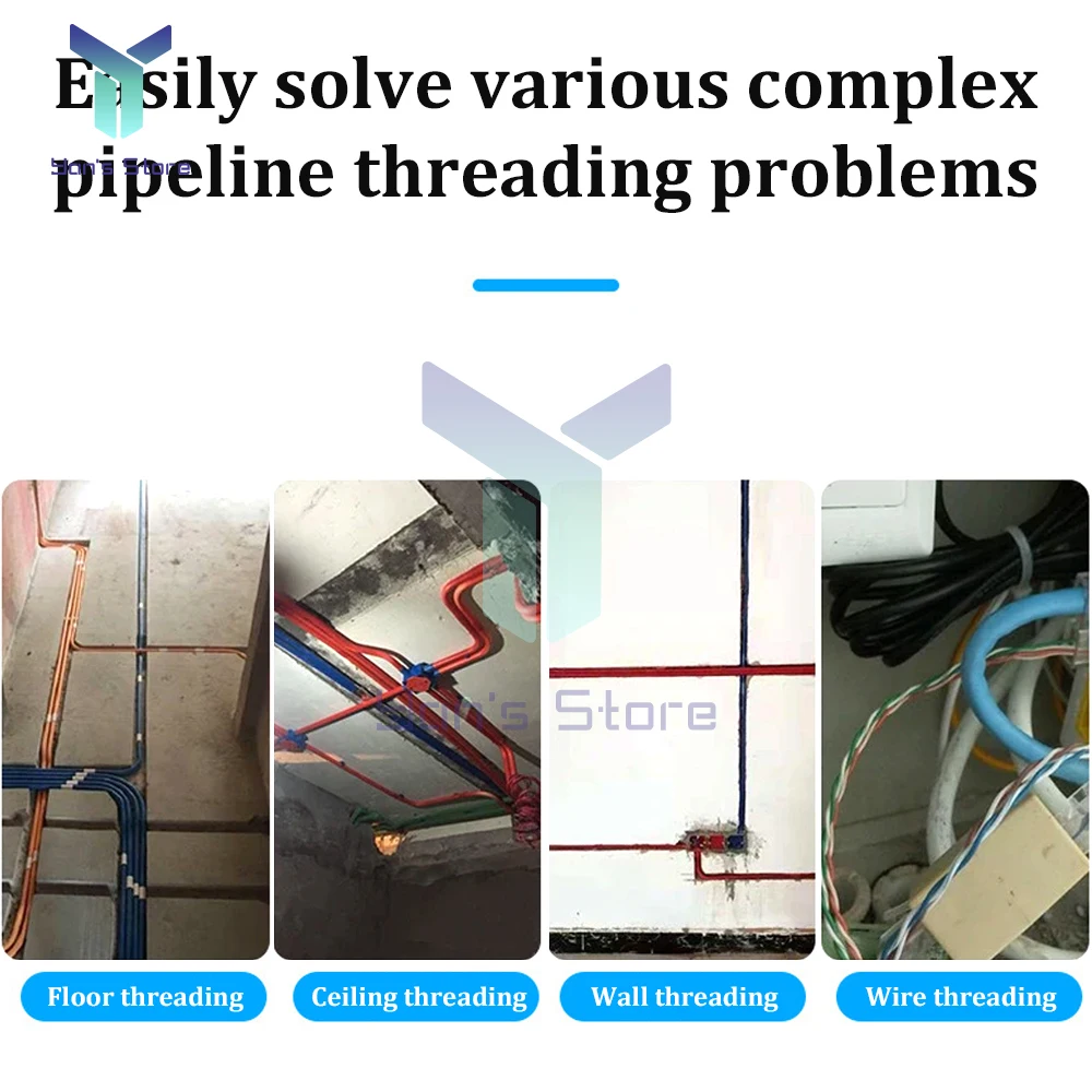 Imagem -06 - Fio Universal Threading Dispositivo Mola Alta Elasticidade Corda Puxando Dispositivo com Polia Eletricistas Fio Chumbo Cabo Extrator 10m