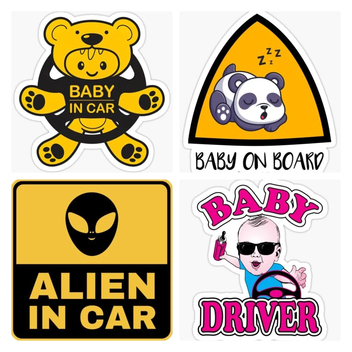 Baby On Board Sign Easy Remove Car Window Sticker Sign Vinyl Decal  Auto Bumper Motor Decals Waterproof Car Accessories