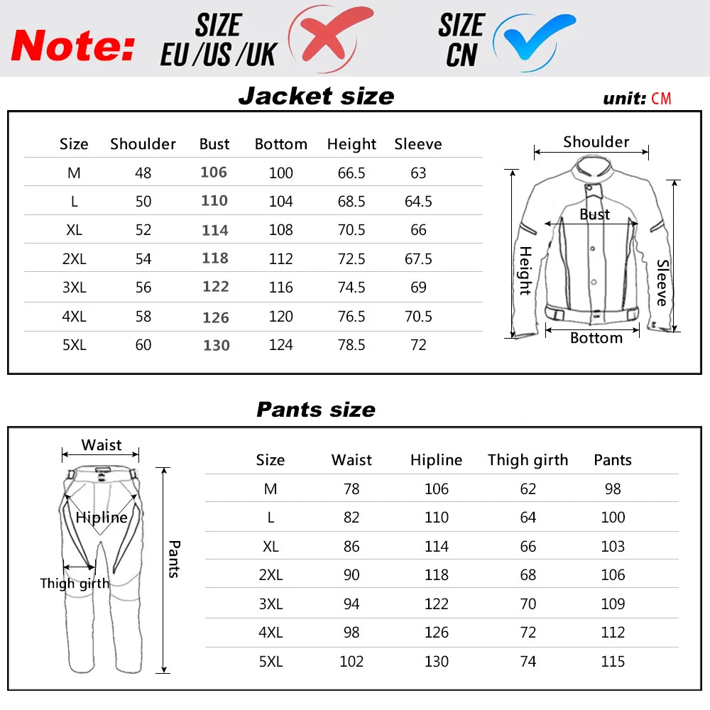 Motorcycle Racing Jackets Pants Summer Protective Gear Clothing Waterproof Motocross Moto Jaqueta Chaqueta Trousers Riding Coats