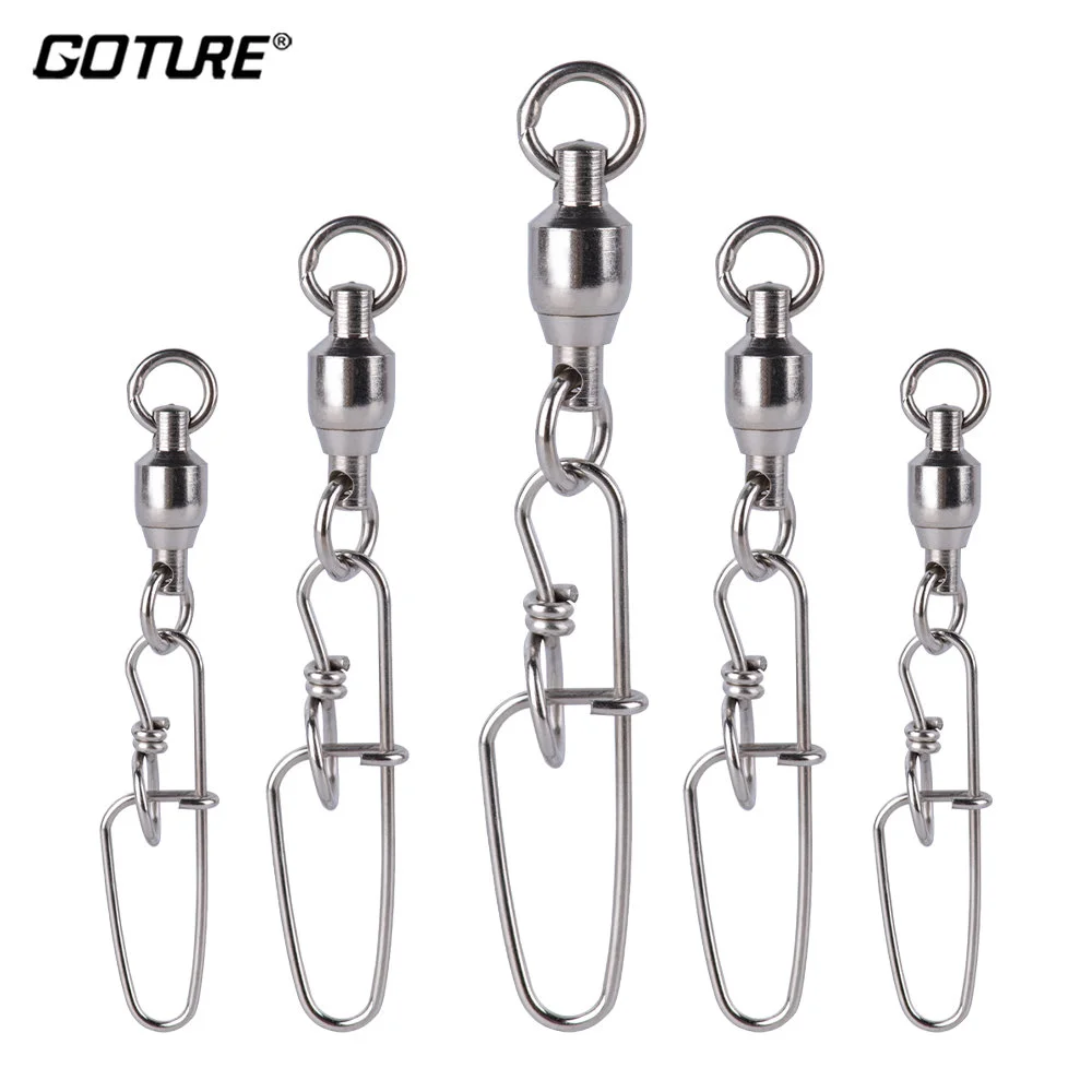 

Goture 20pcs/lot Fishing Swivels High Speed Double Rolling Swivels Flexible Rotation Stainless Steel Swivel Fishing accessories