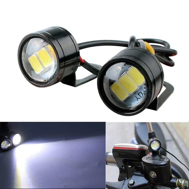 2Pcs Motorcycle Eagle Eye Light 12V Daytime Running Light Eye LED Light Reverse Backup Strobe Flash Eagle Lamp