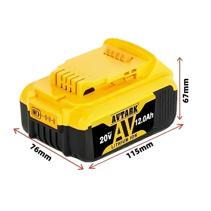 ใหม่ 20V แบตเตอรี่ DeWalt Power เครื่องมือ 18V 12Ah ชาร์จไฟฟ้าเครื่องมือแบตเตอรี่ลิเธียม 20V 18 โวลต์ 12Ah DCB200