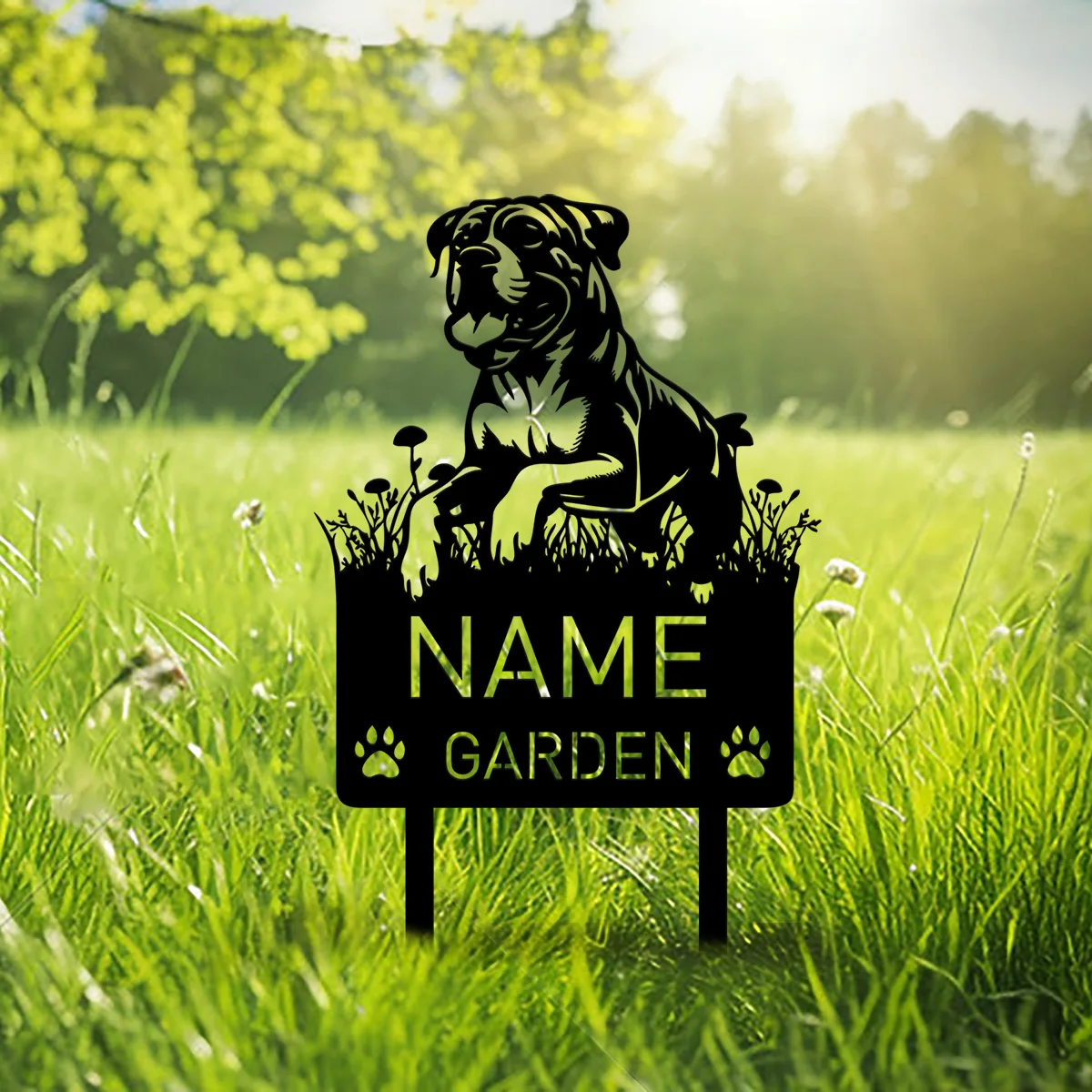 Custom Dogo Argentino Metal Memorial Garden Stake Personalized Pet Grave Marker Name Sign Remembrance Stake Decor Dog Loss