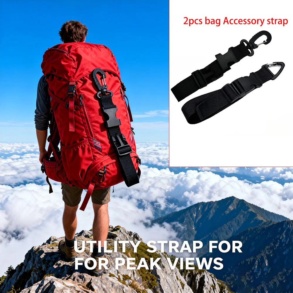 

Набор аксессуаров для дорожной сумки из 2 предметов: 1 вращающийся на 360 градусов ремень с круглой головкой + 1 угловой фиксированный подвесной ремень, подходит для хранения шапок, одежды и небольших аксессуаров при путешествиях.